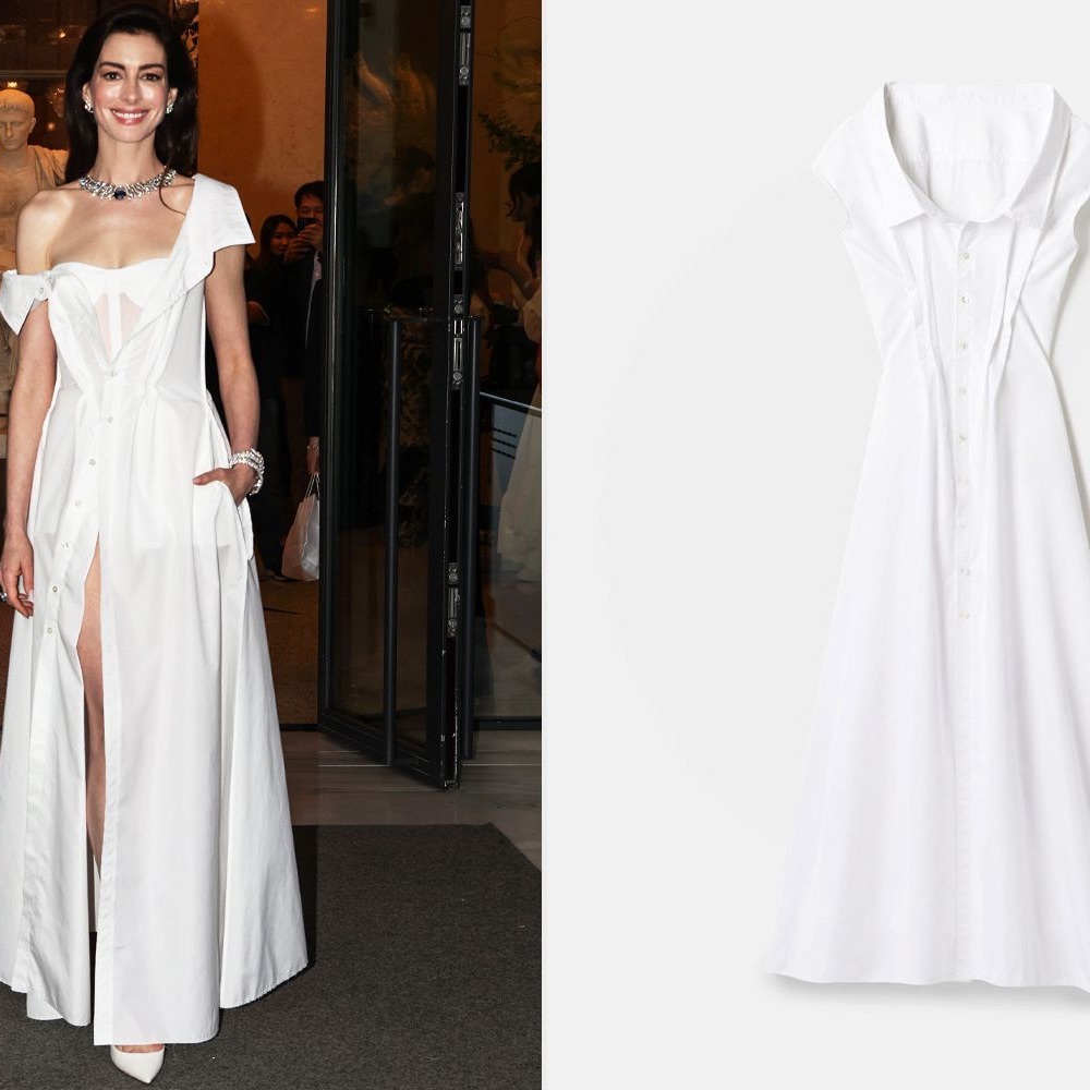 GAP Studios White Poplin Maxi Dress with Button-Down Front